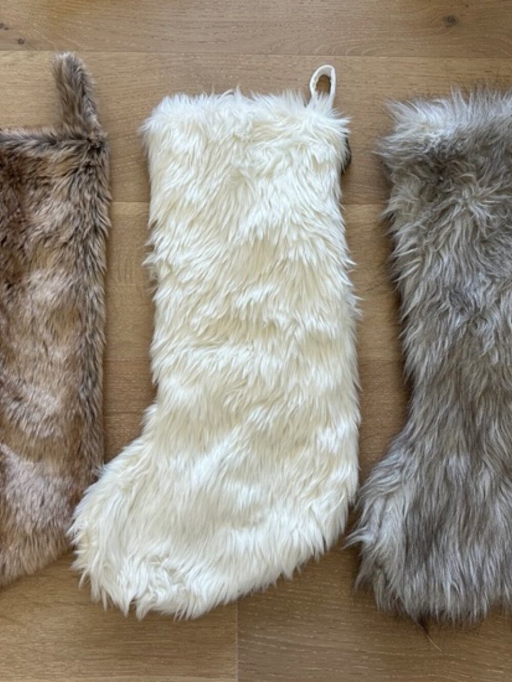 Set of 3 Faux Fur Christmas Stocking
